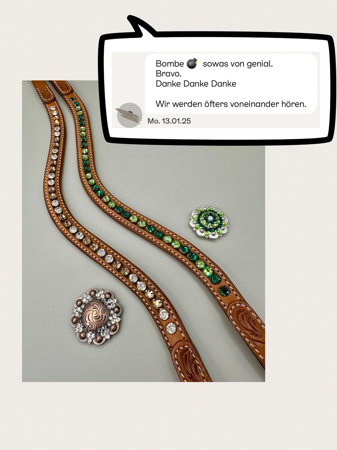 Strass Stirnriemen individuell