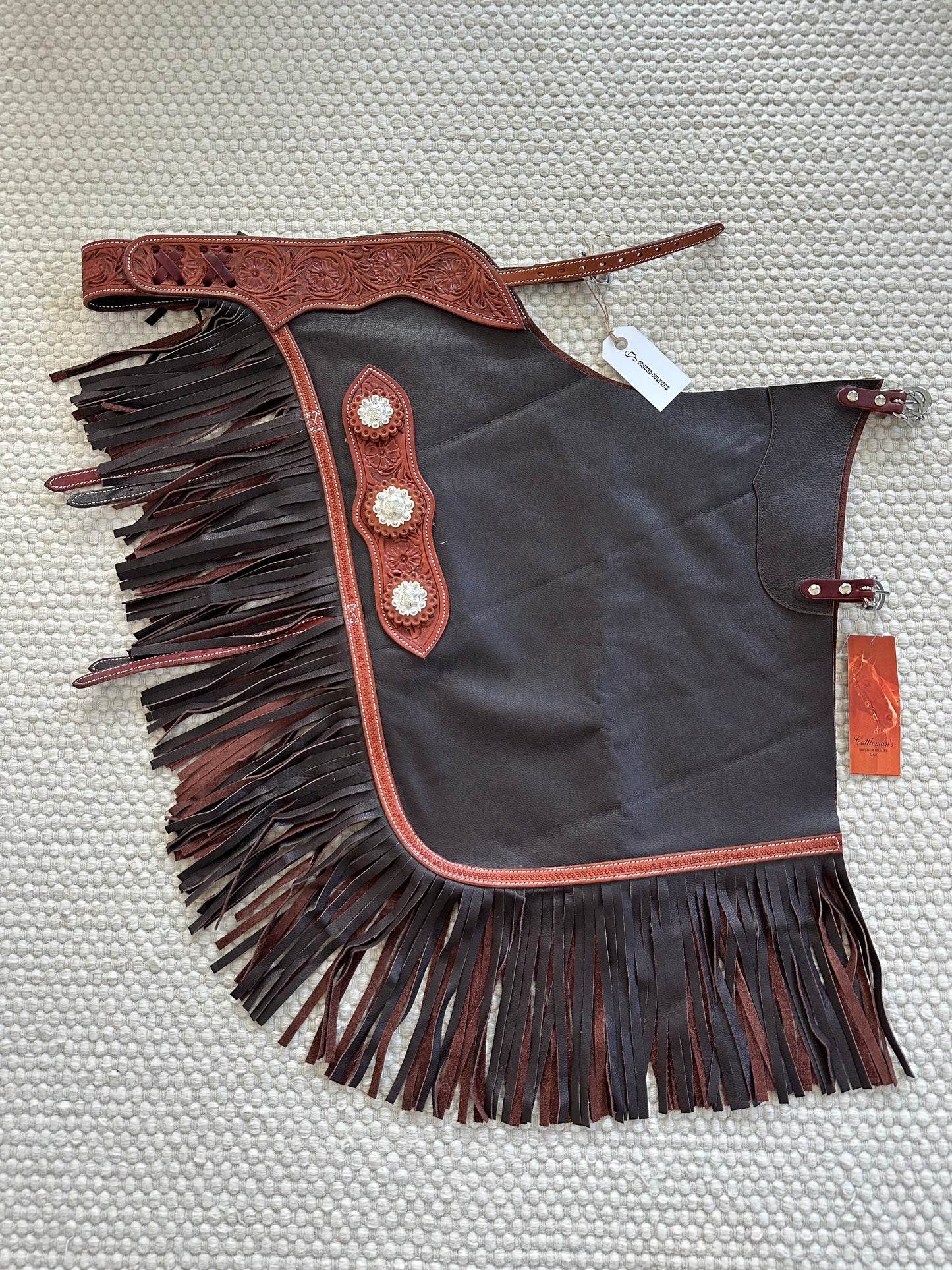Western Chink Chaps GLATTLEDER mit Conchos