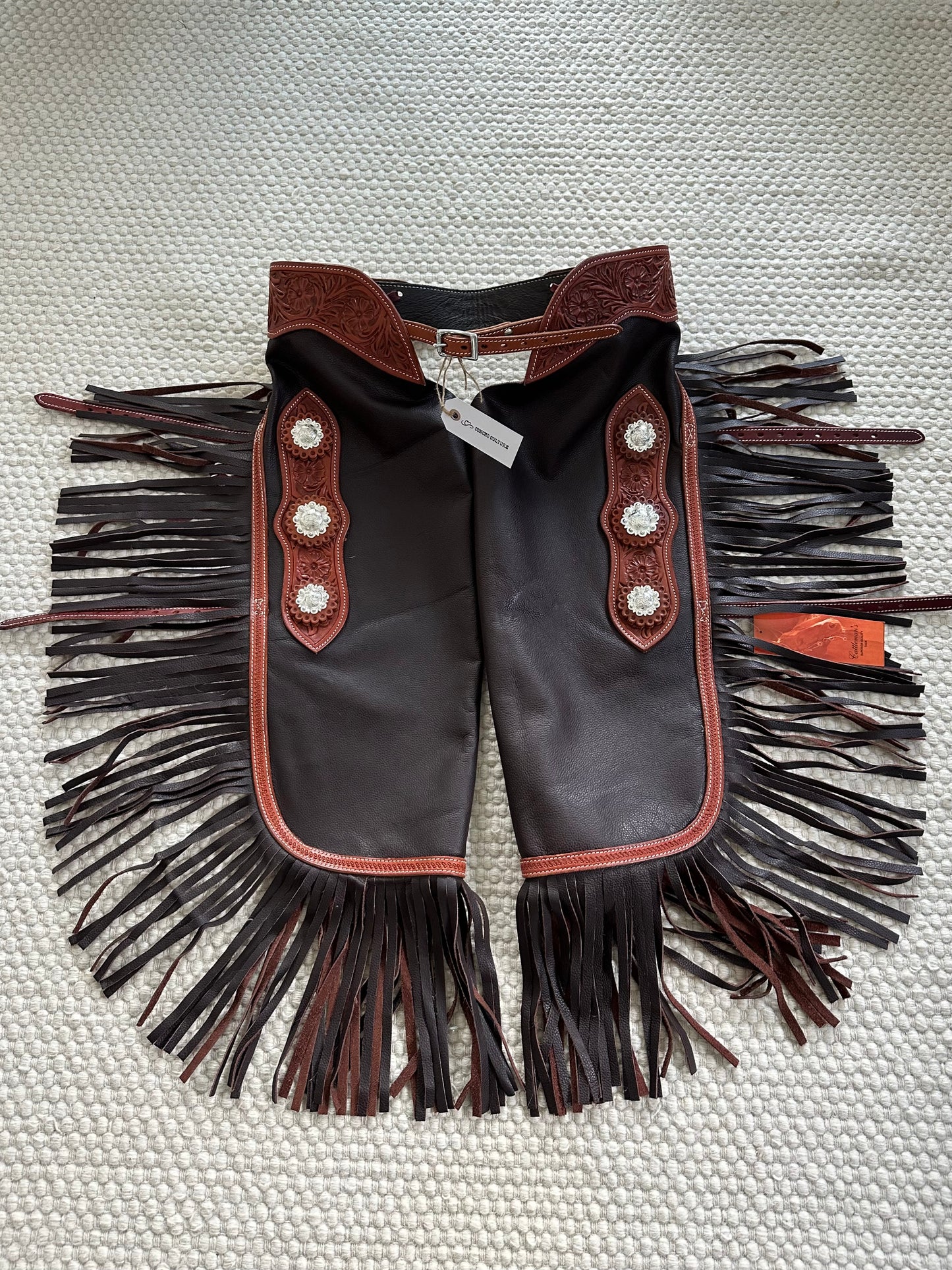Western Chink Chaps GLATTLEDER mit Conchos
