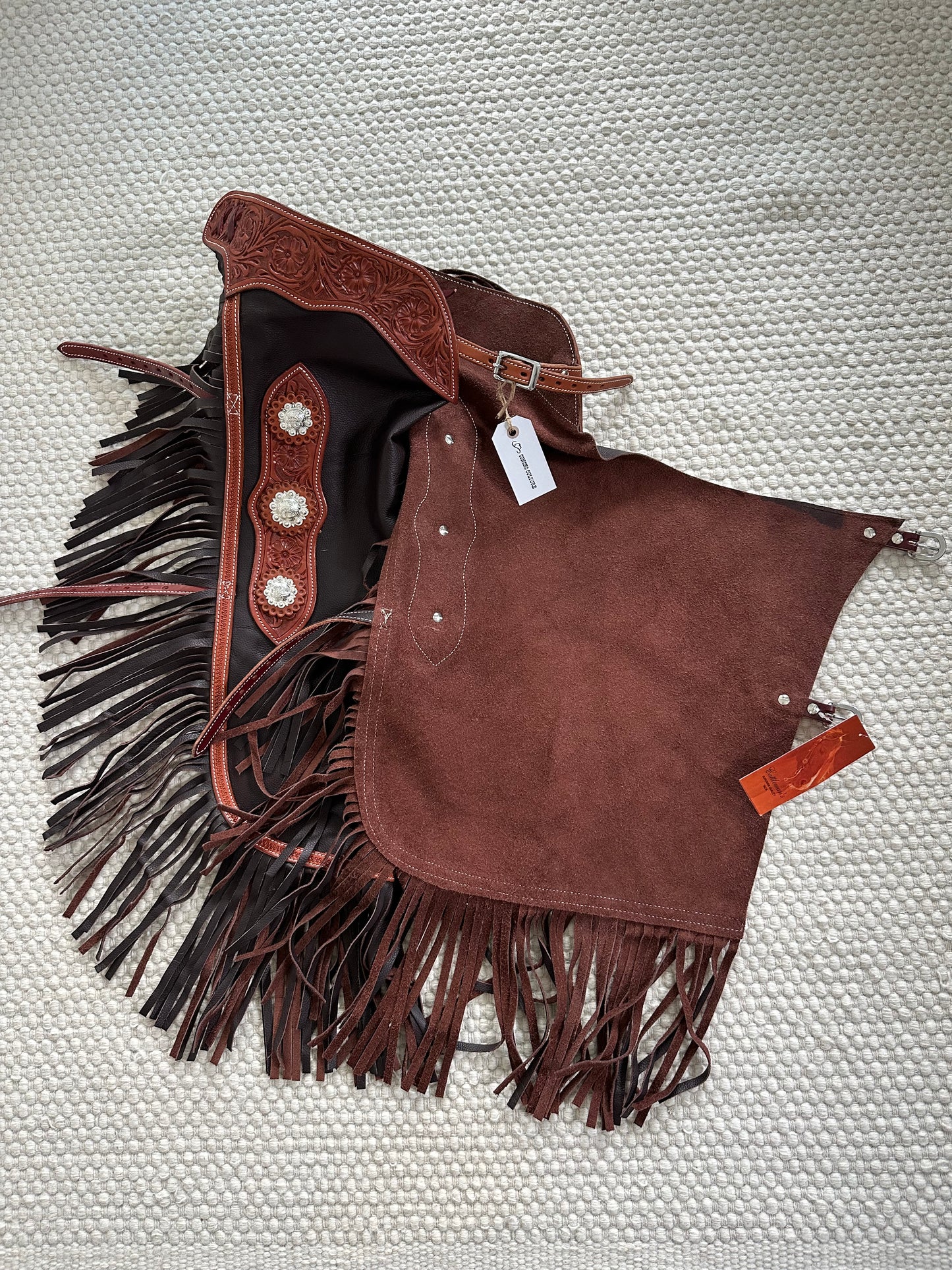 Western Chink Chaps GLATTLEDER mit Conchos