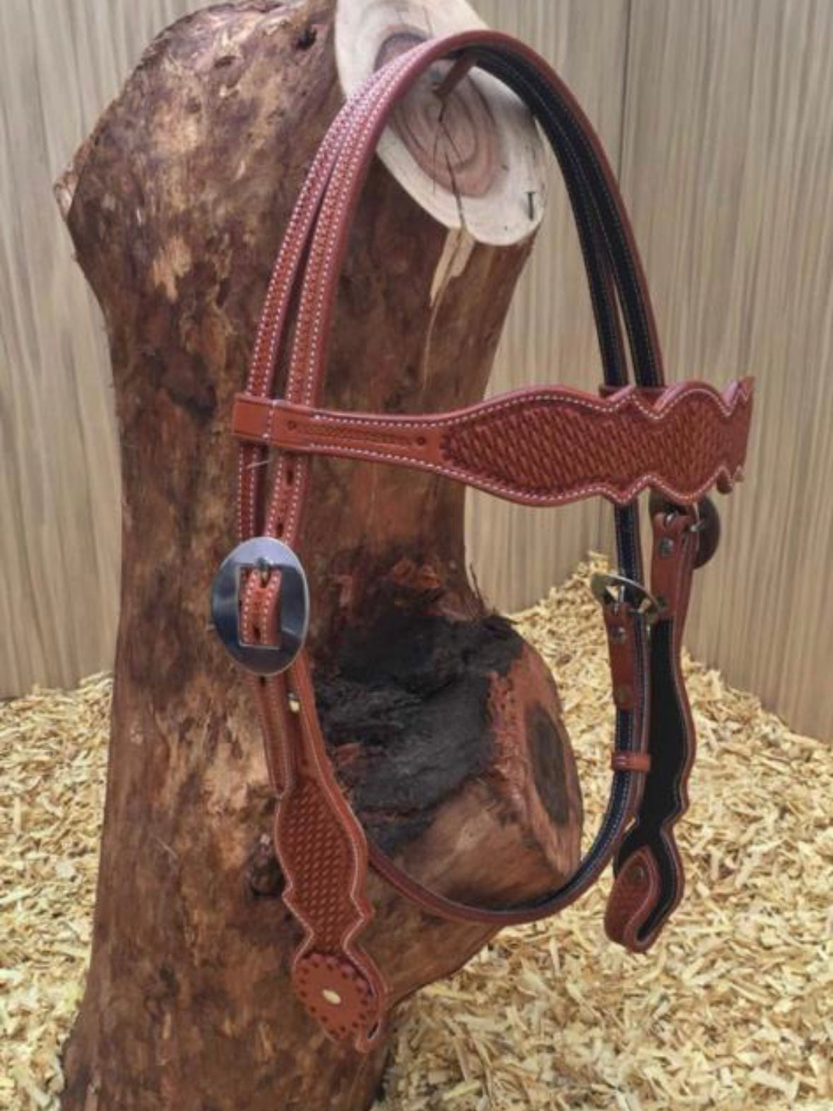 Scalloped Kopfstück Western mit Stirnriemen