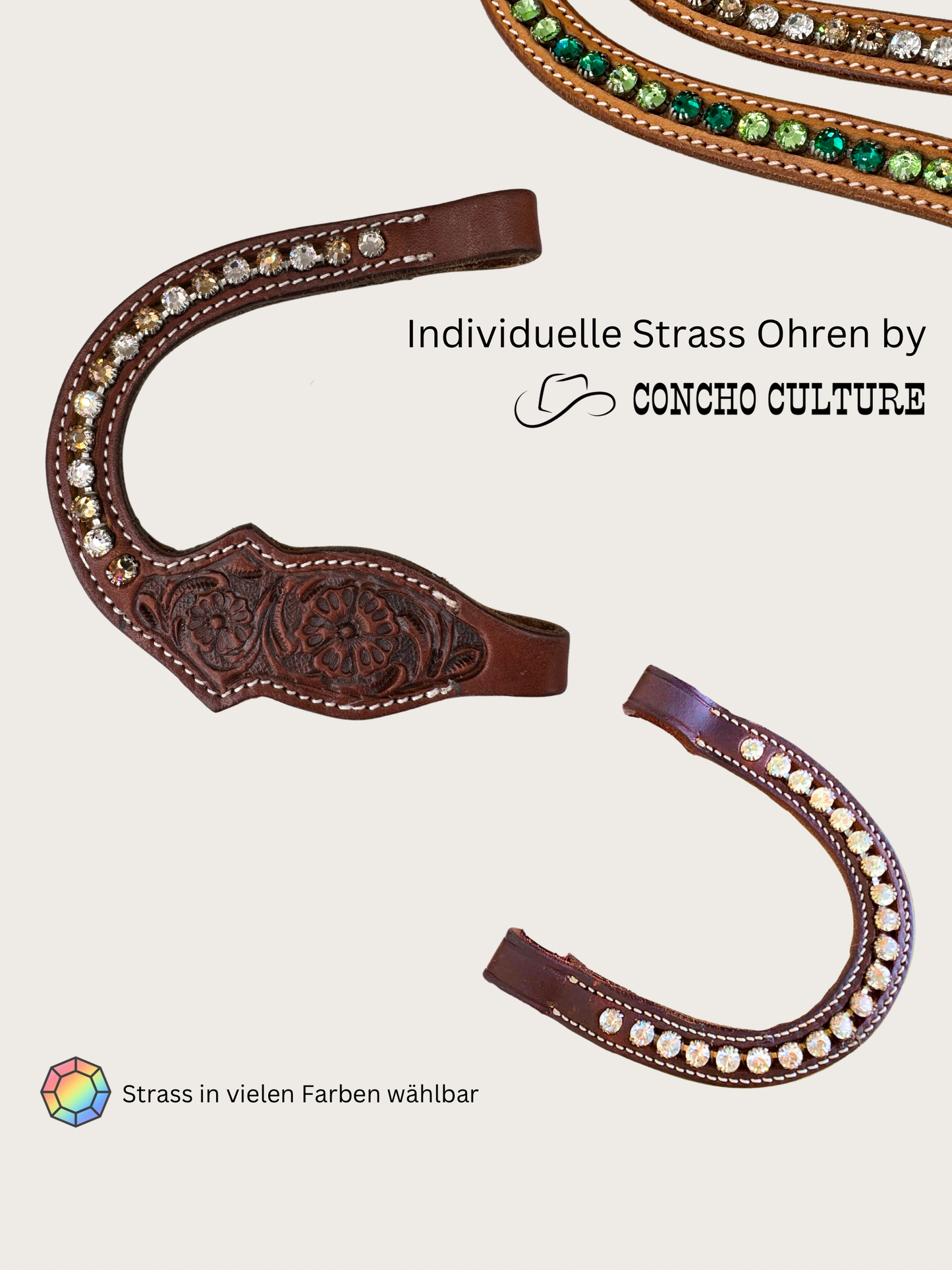 Strass Ohren Western individuell