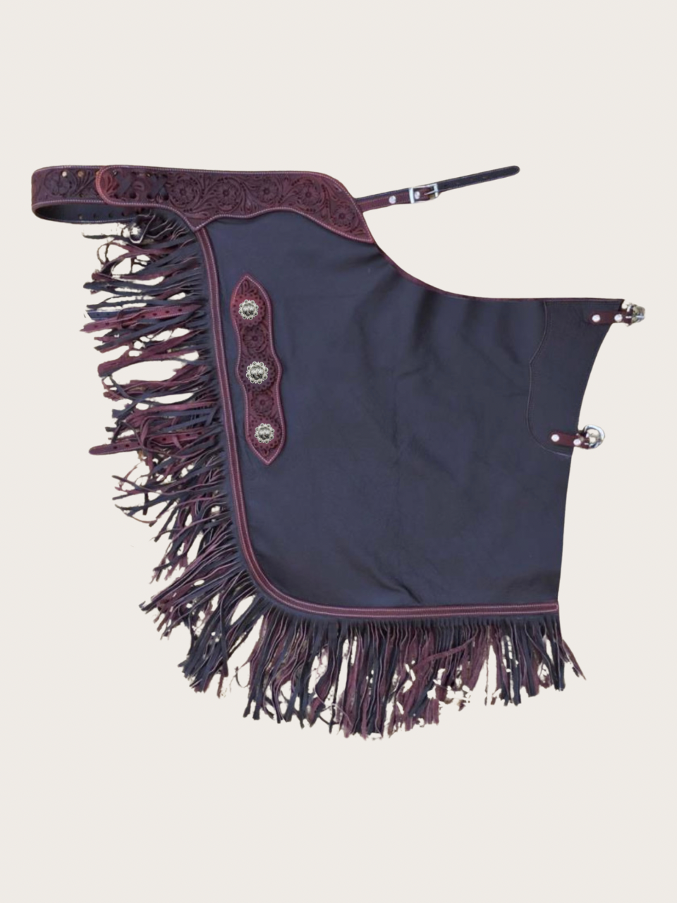 Western Chink Chaps GLATTLEDER mit Conchos