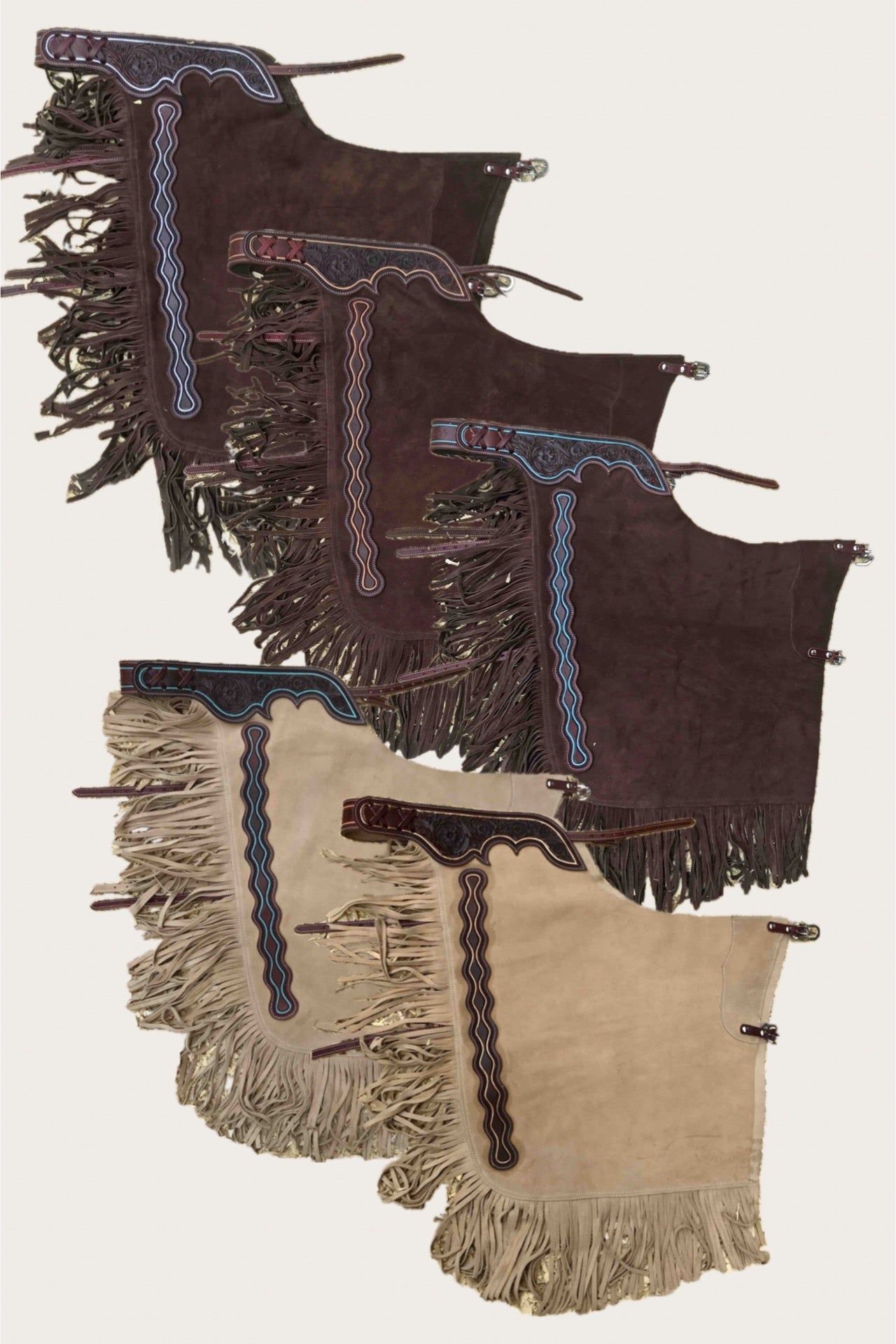 Western Chink Chaps WILDLEDER mit Paspelierung