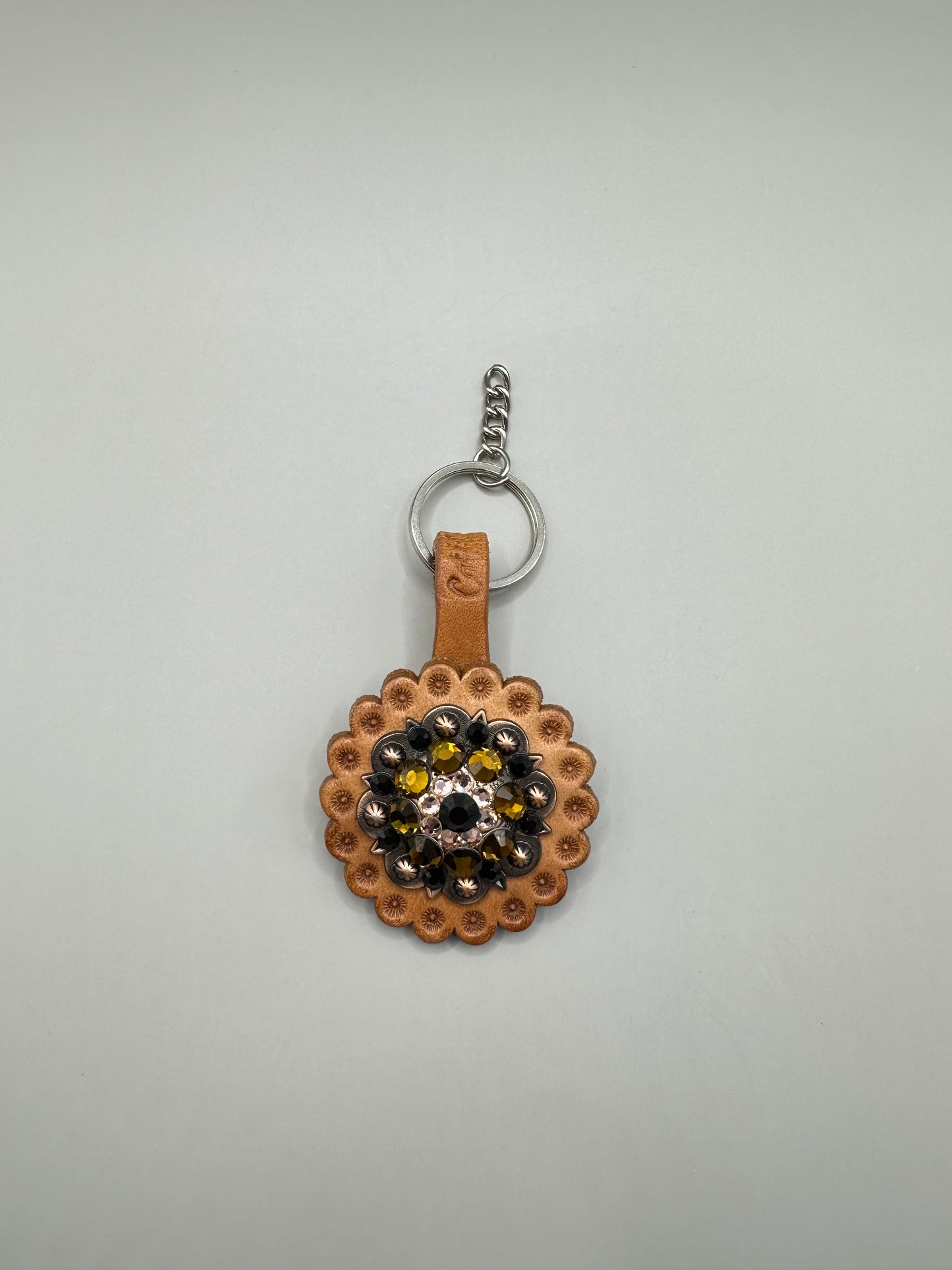 Schlüsselanhänger Russet mit Concho kupfer/gold - Western-Style
