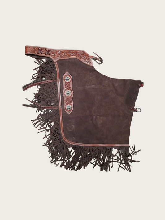 Western Chink Chaps WILDLEDER braun mit Conchos
