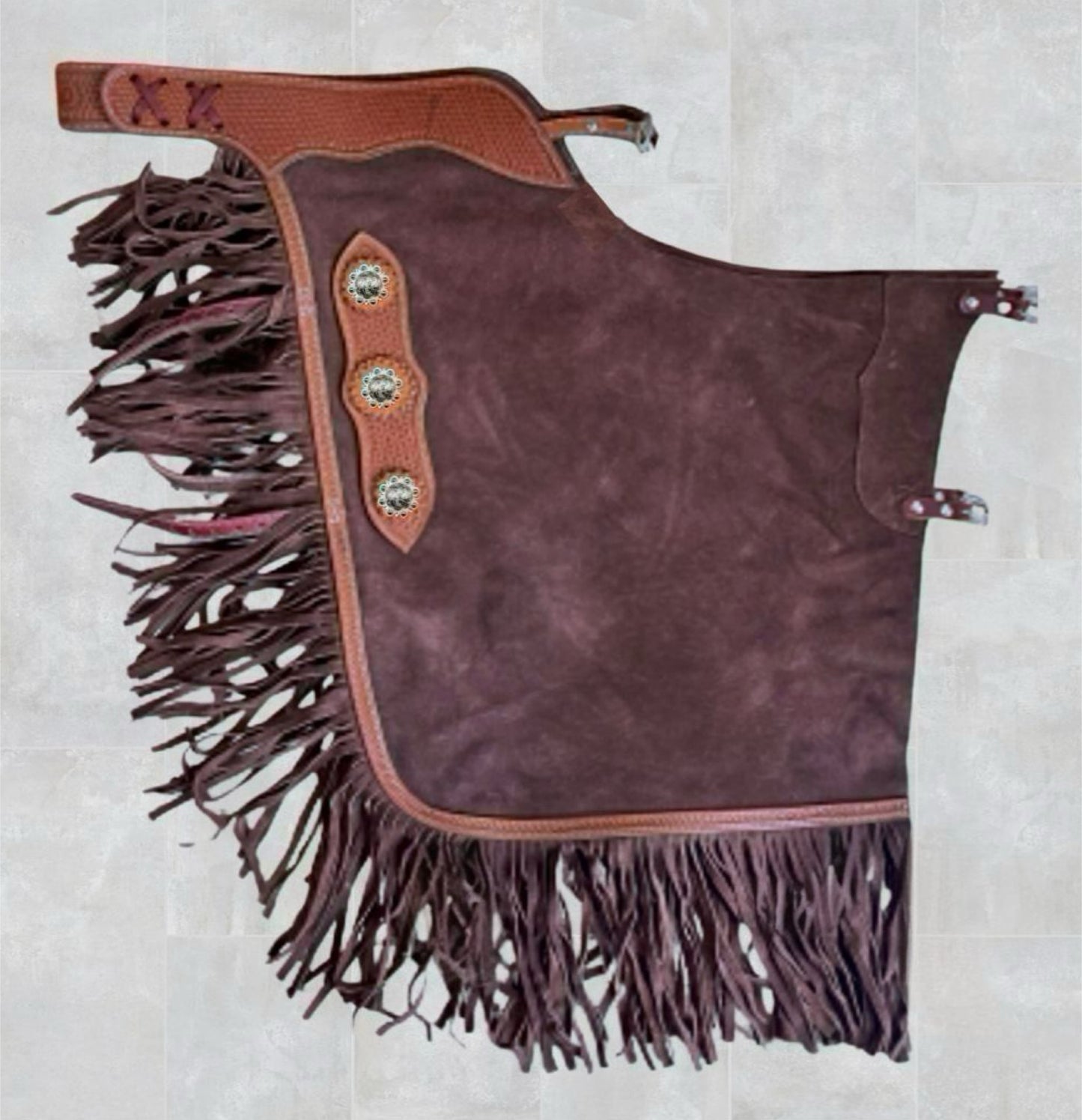 Western Chink Chaps WILDLEDER braun mit Conchos