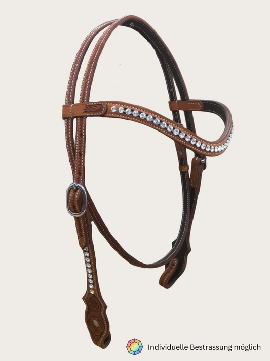Strass Kopfstück Western mit Stirnriemen
