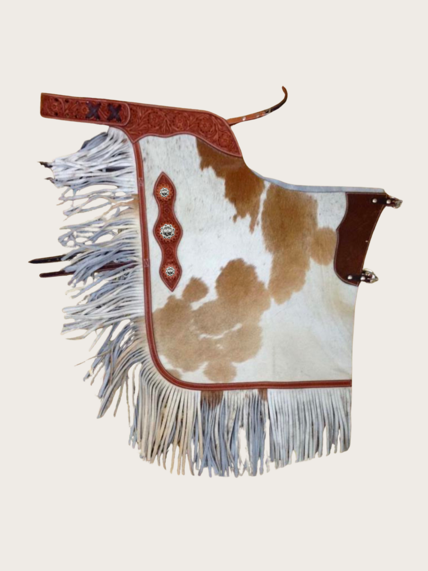 Western Chink Chaps KUHFELL mit Conchos