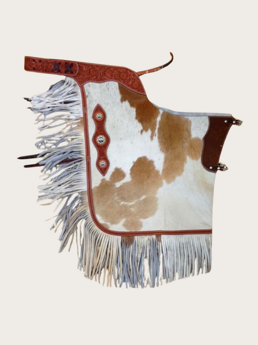 Western Chink Chaps KUHFELL mit Conchos