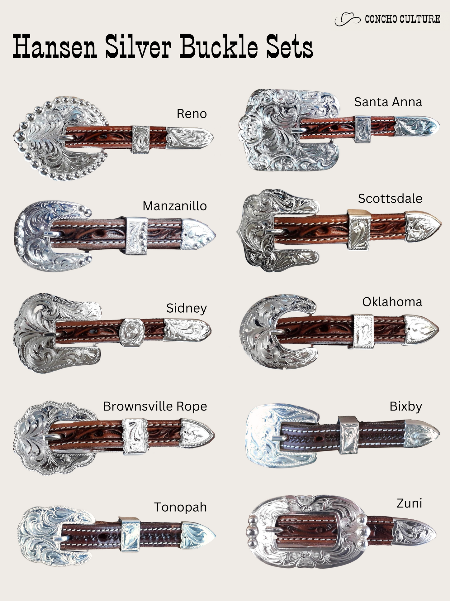 Hansen Silver Buckle Sets