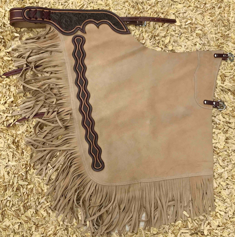 Western Chink Chaps WILDLEDER mit Paspelierung