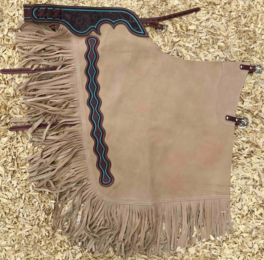 Western Chink Chaps WILDLEDER mit Paspelierung